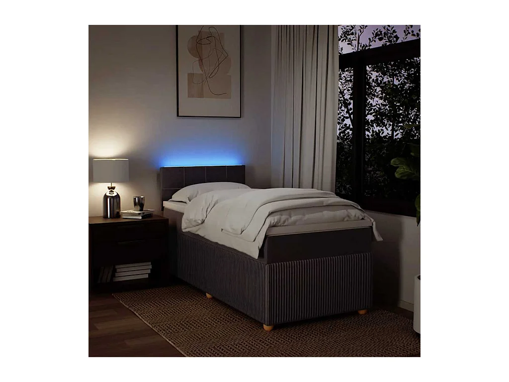 Boxspring met matras stof donkerbruin 80x200 cm