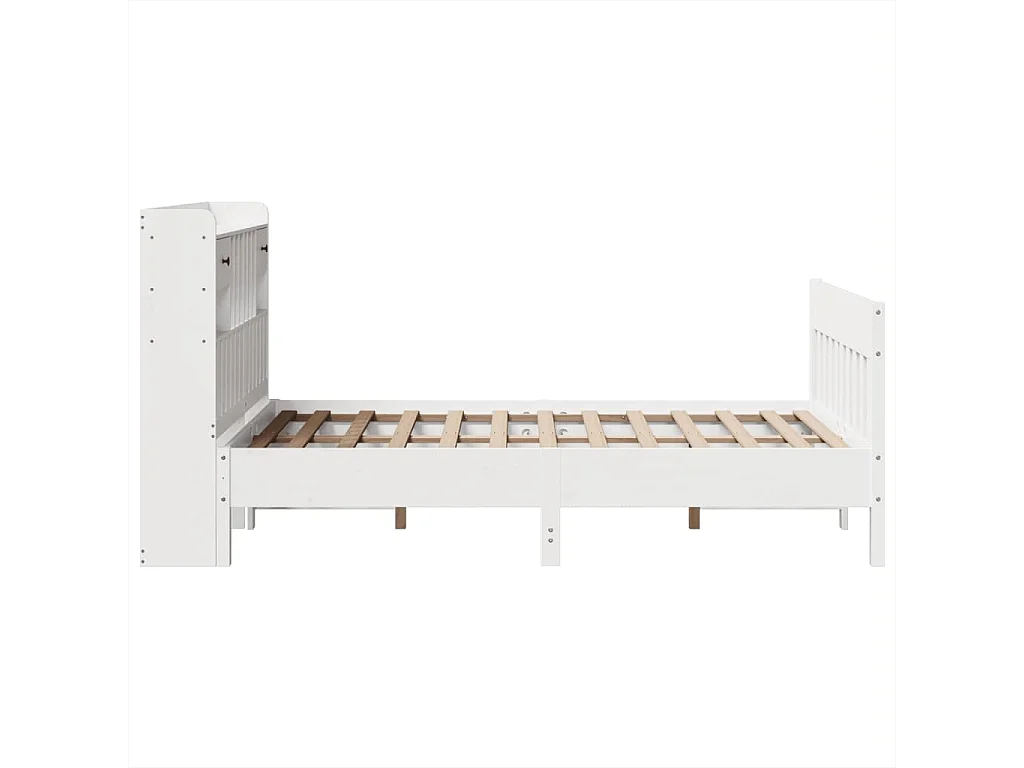 Cama sem colchão 135x190 cm madeira de pinho maciça branco
