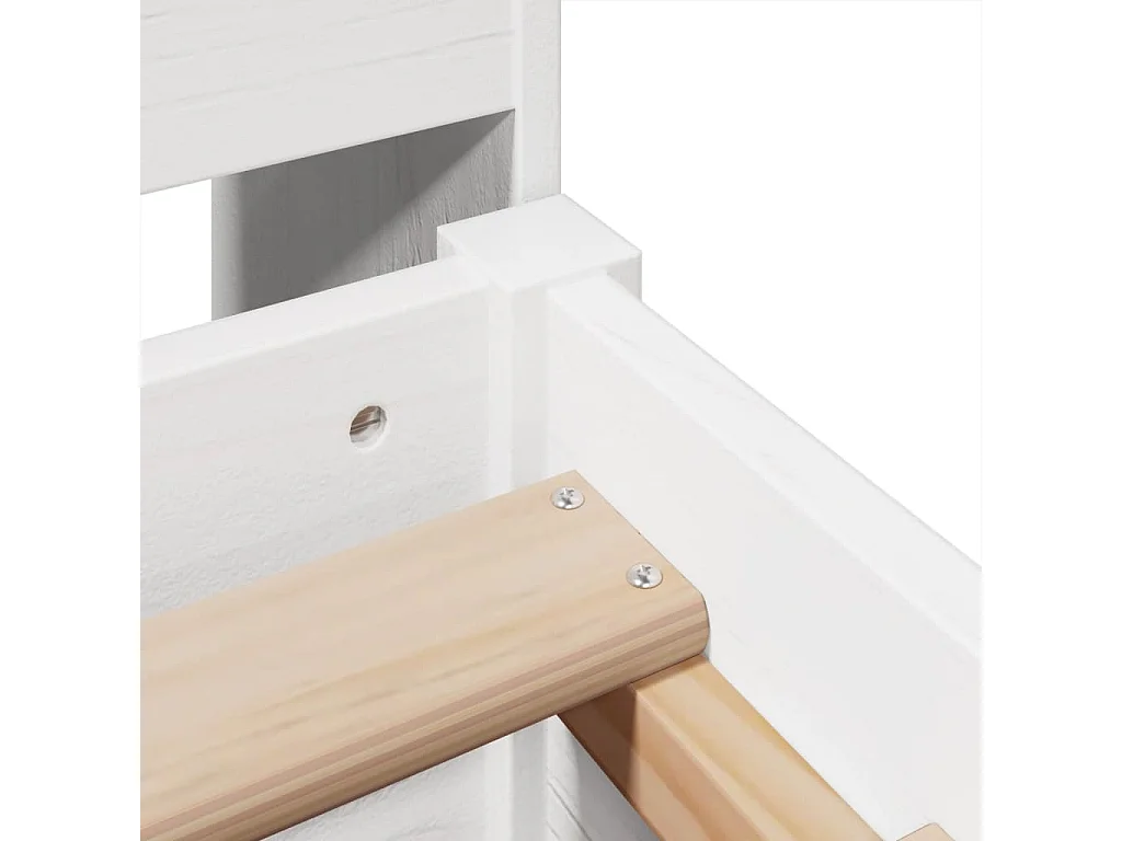 Cama sem colchão 135x190 cm madeira de pinho maciça branco
