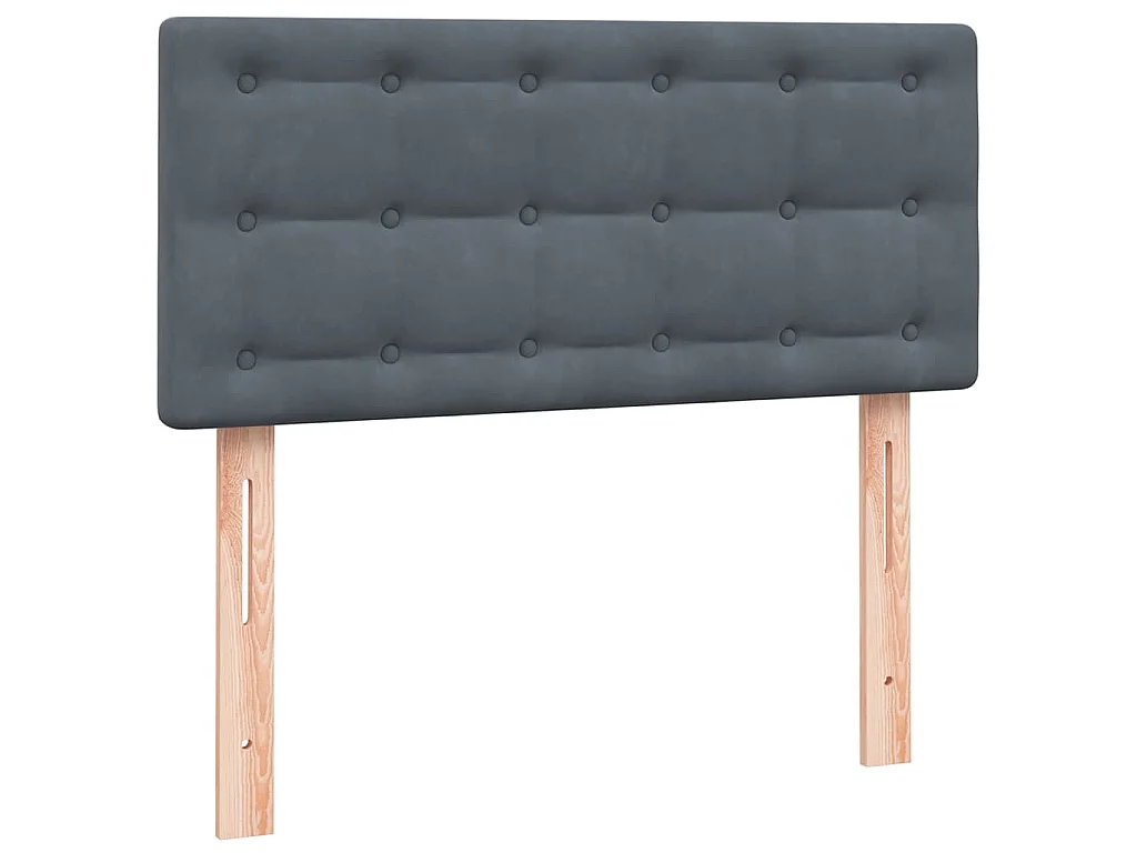 Letto a Molle con Materasso e LED Grigio Scuro 80x210 cm Velluto