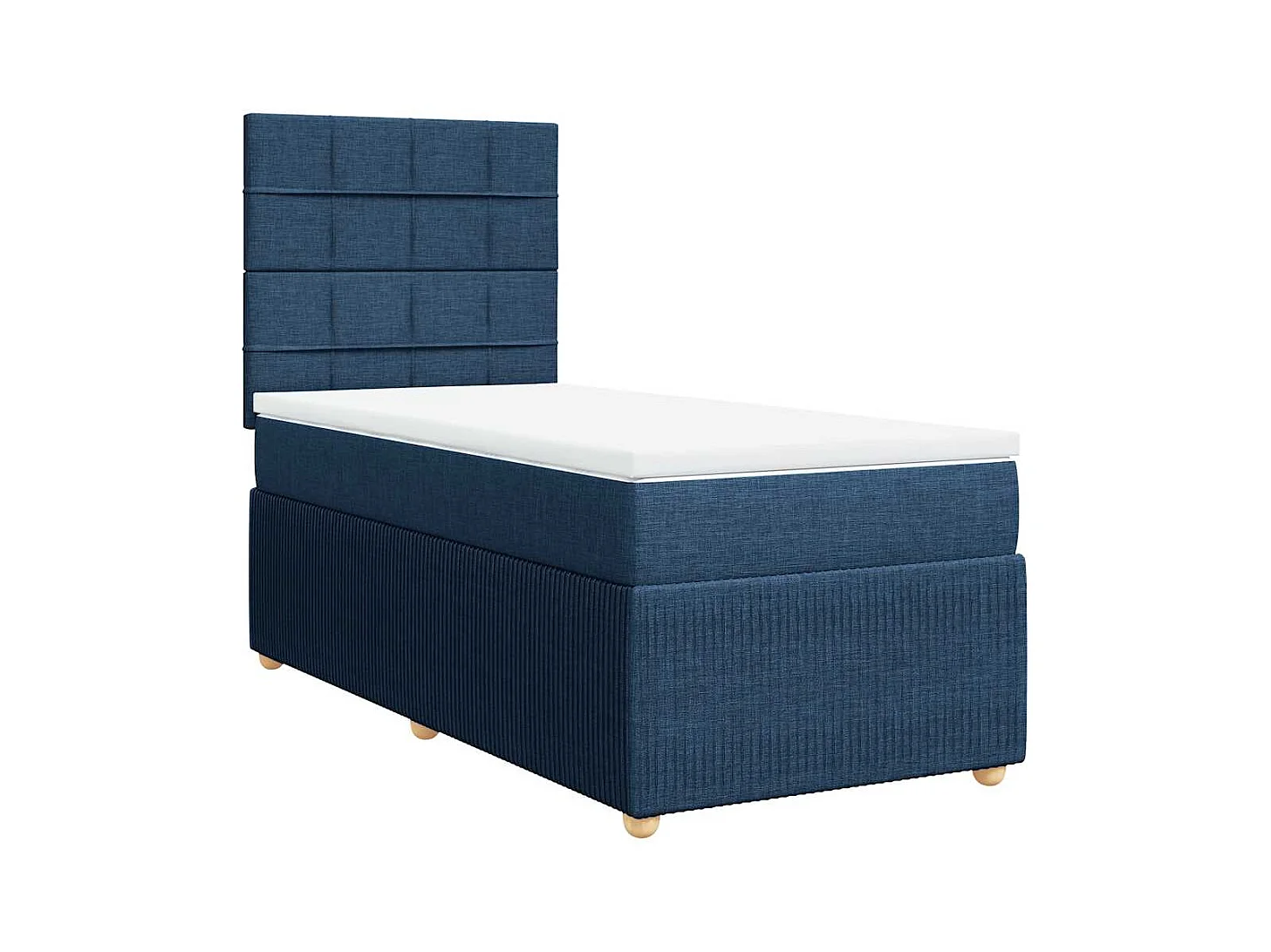 Sommier à lattes de lit avec matelas Bleu 80x200 cm Tissu