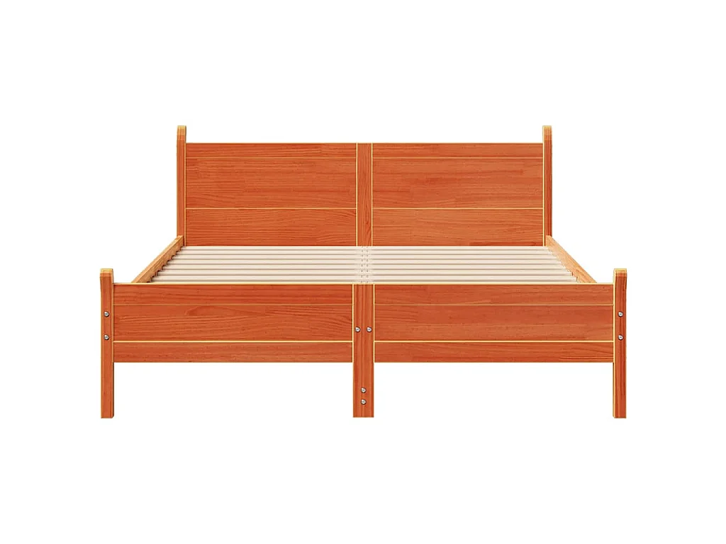 Letto senza Materasso Marrone Cera 135x190 cm in Legno di Pino