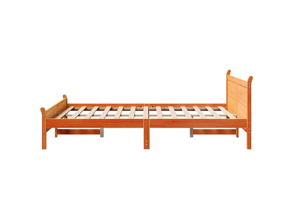 Letto senza Materasso Marrone Cera 135x190 cm in Legno di Pino