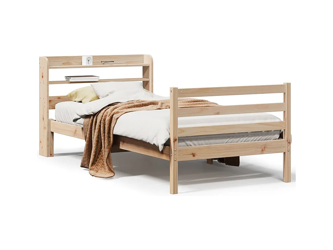 Cadre de lit avec tête de lit sans matelas 75x190 cm