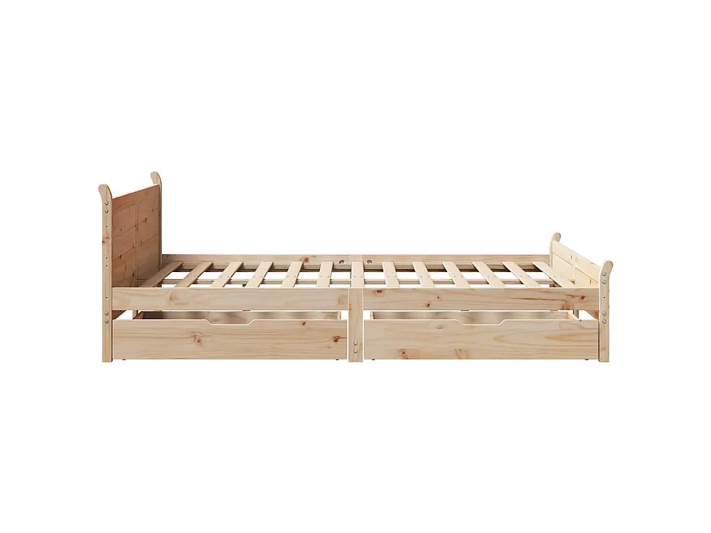 Cama sem colchão 135x190 cm madeira de pinho maciça