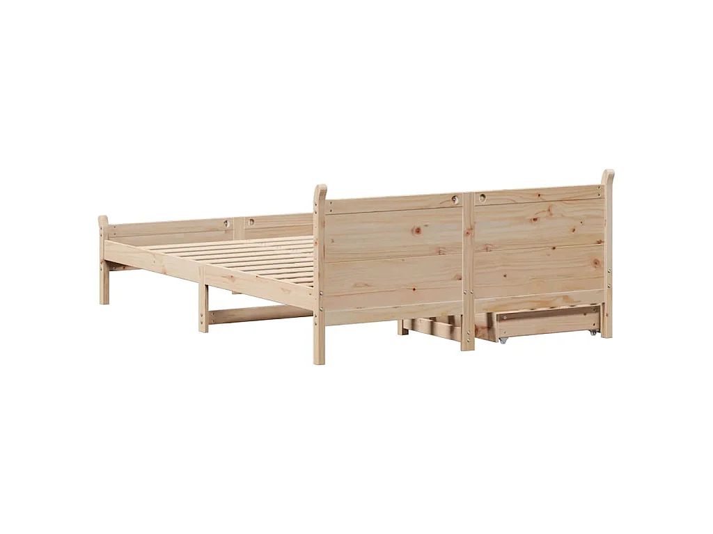 Cama sem colchão 135x190 cm madeira de pinho maciça