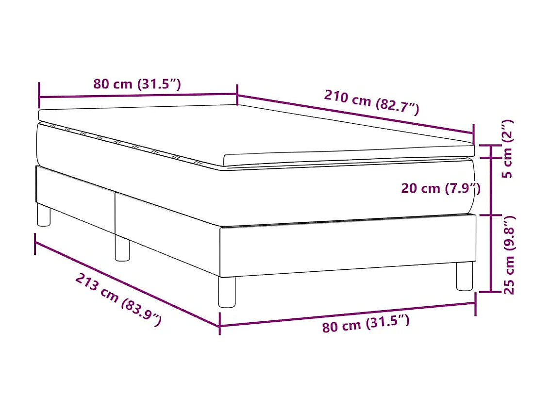 Sommier à lattes de lit avec matelas rose 80x210 cm velours
