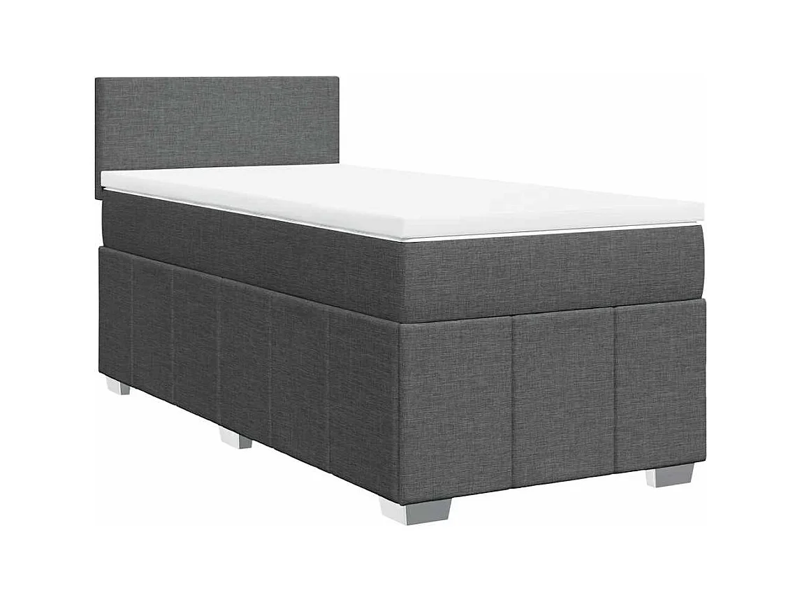 Sommier à lattes de lit avec matelas Gris foncé 80x200 cm Tissu