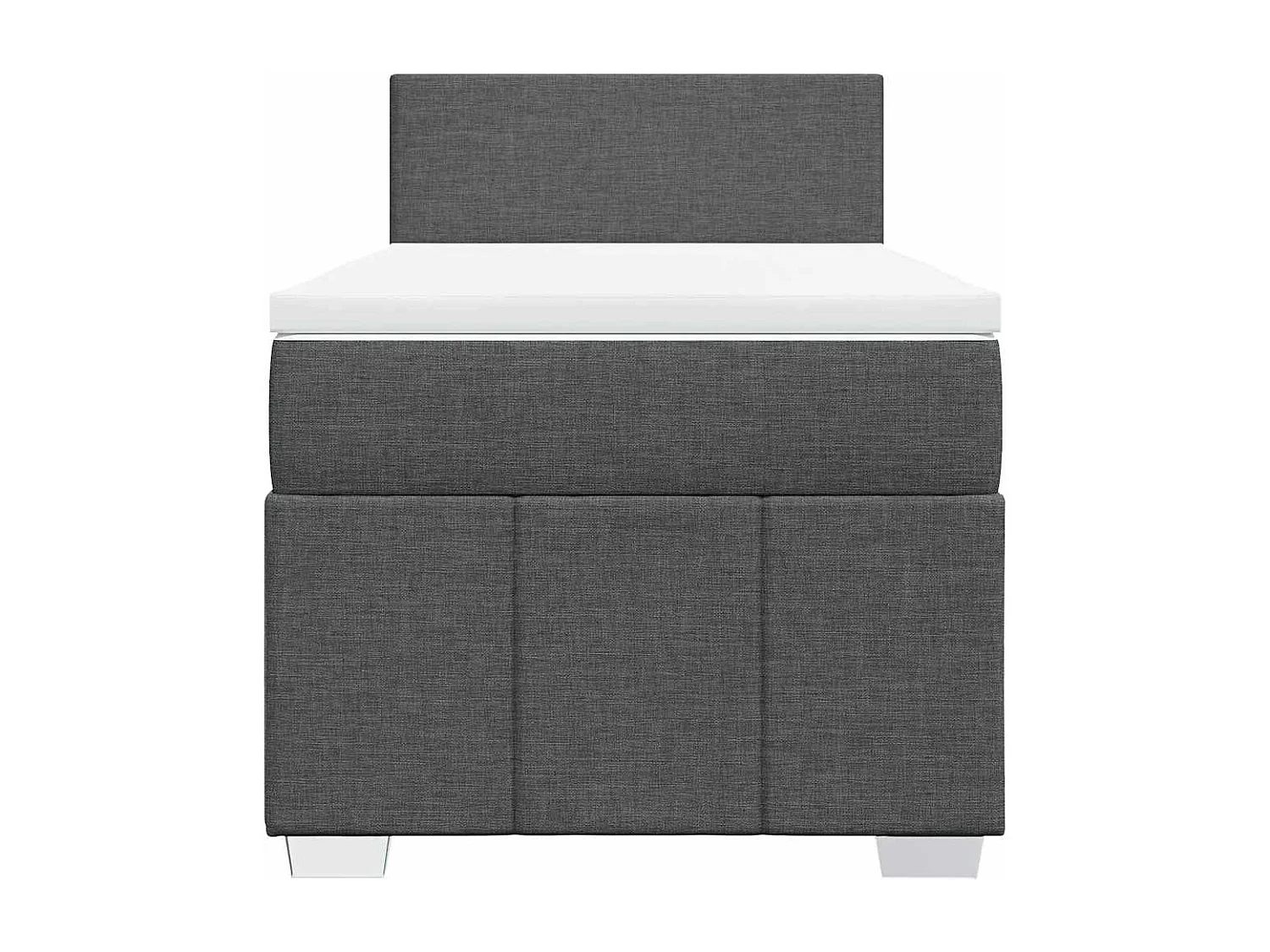 Boxspringbett mit Matratze Dunkelgrau 80x200 cm Stoff