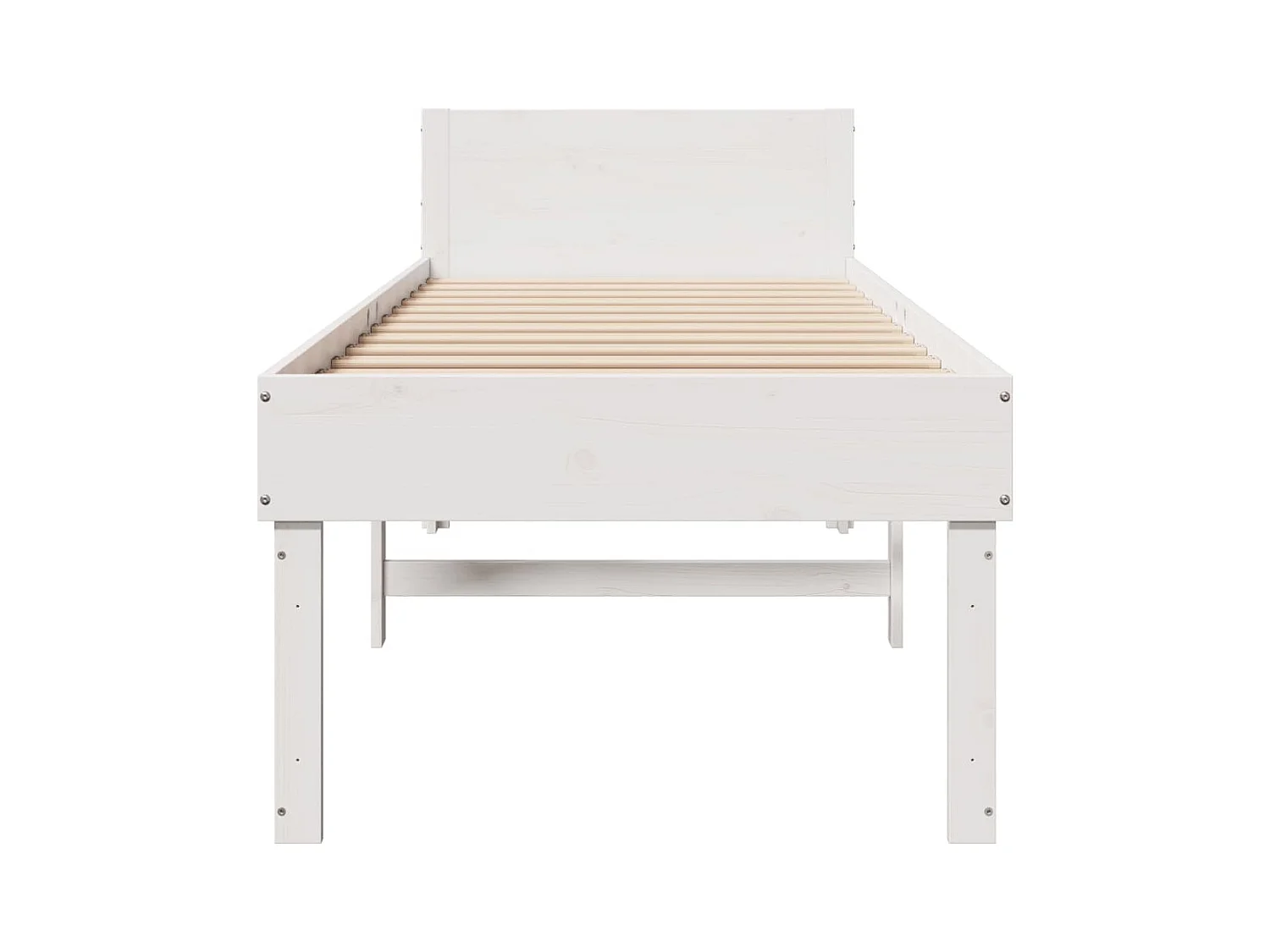 Cadre de lit sans matelas blanc 75x190 cm bois de pin massif