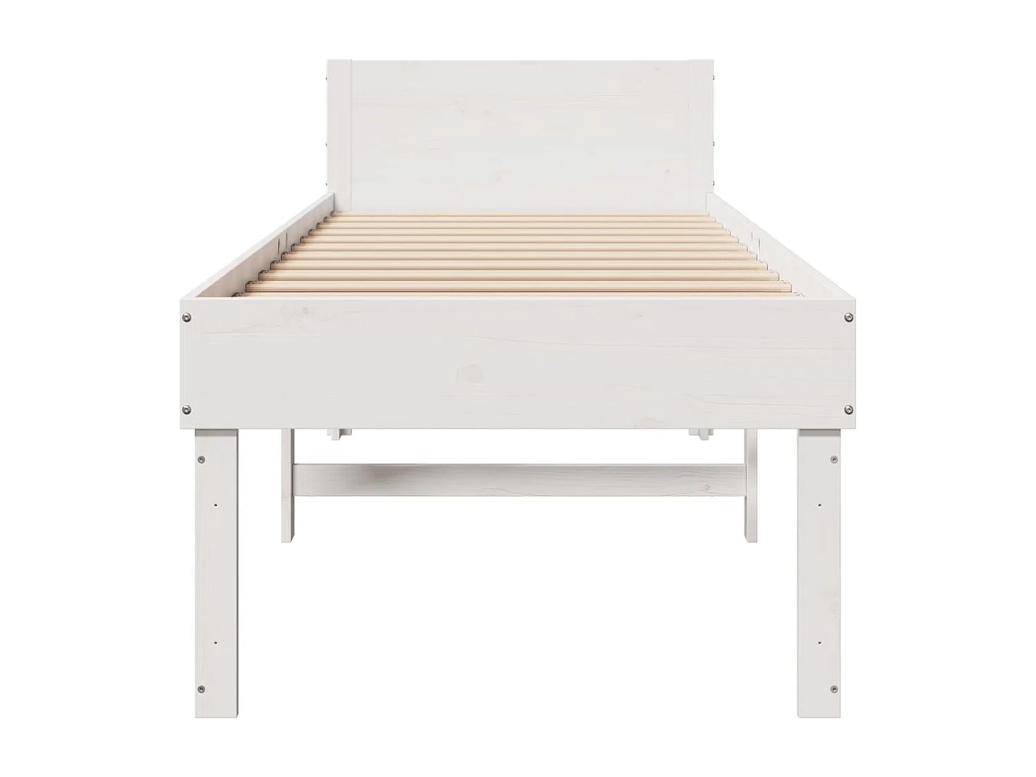 Cadre de lit sans matelas blanc 75x190 cm bois de pin massif