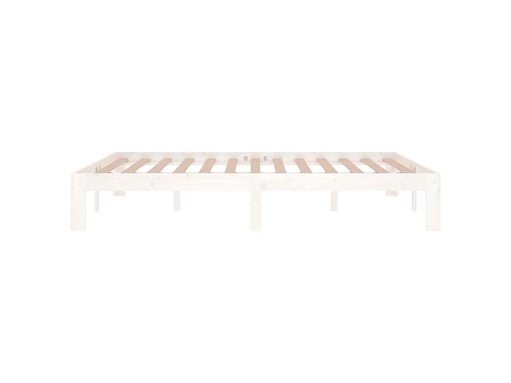 Estrutura de cama casal 135x190 cm madeira maciça branco