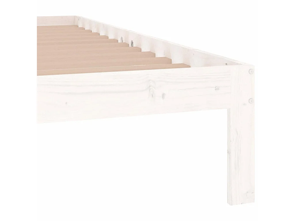 Estrutura de cama casal 135x190 cm madeira maciça branco