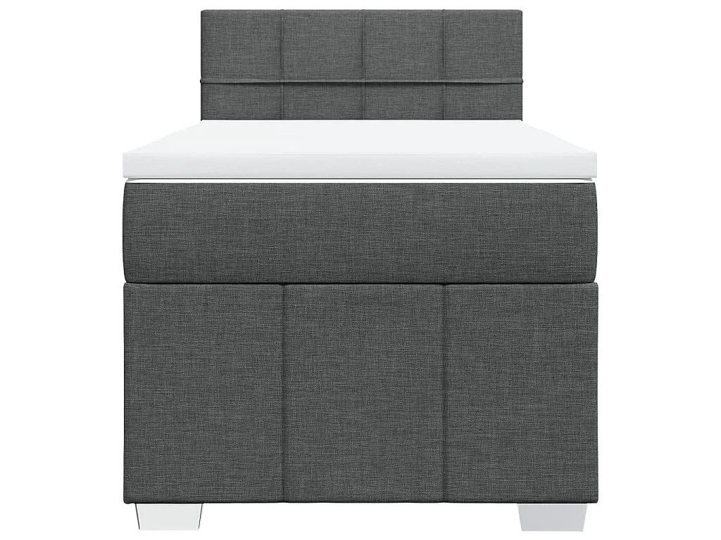 Boxspringbett mit Matratze Dunkelgrau 80x200 cm Stoff