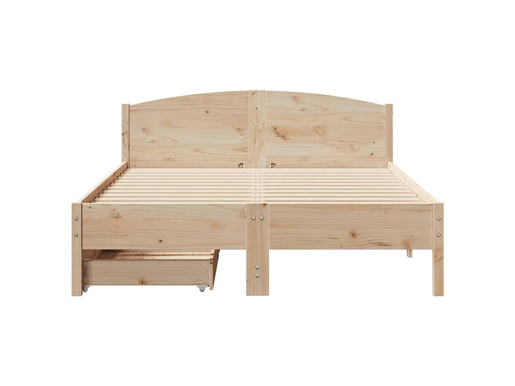 Cadre de lit sans matelas 135x190 cm bois de pin massif