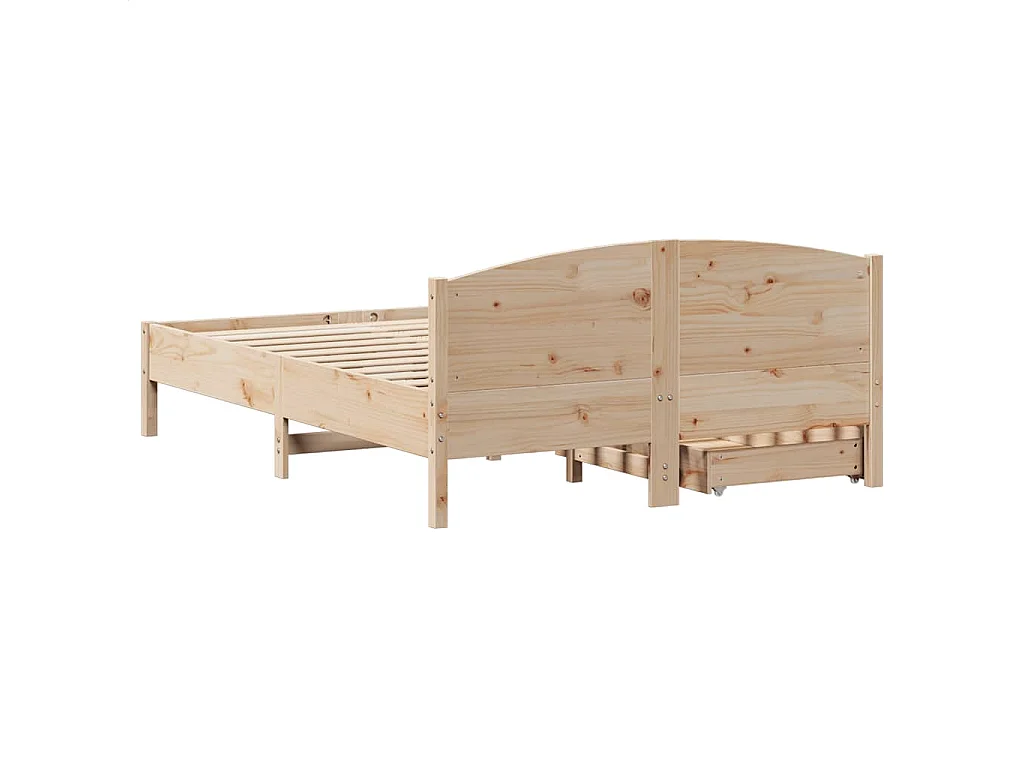 Cadre de lit sans matelas 135x190 cm bois de pin massif
