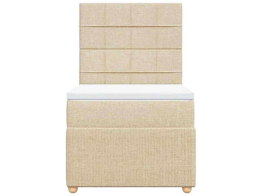 Boxspringbett mit Matratze Creme 80x200 cm Stoff