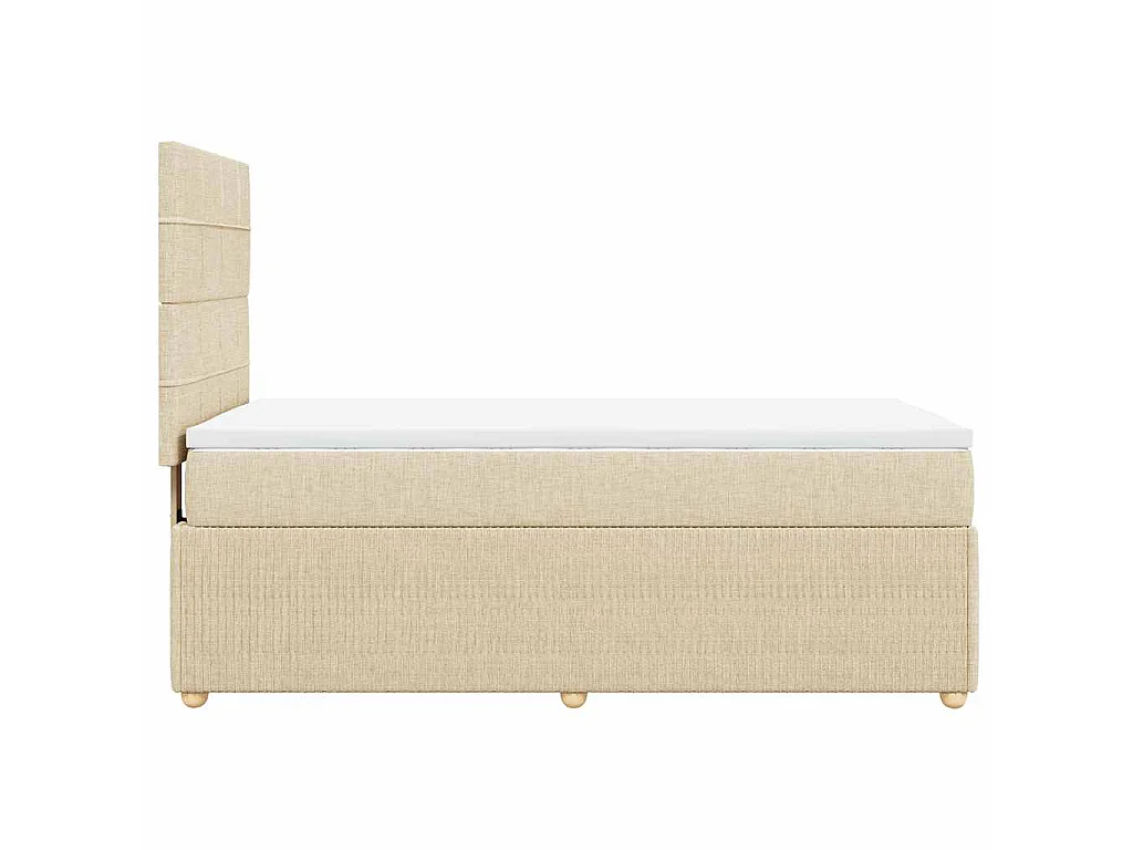 Boxspringbett mit Matratze Creme 80x200 cm Stoff