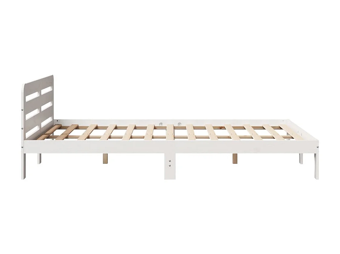 Letto senza Materasso Bianco 135x190 cm Legno Massello di Pino