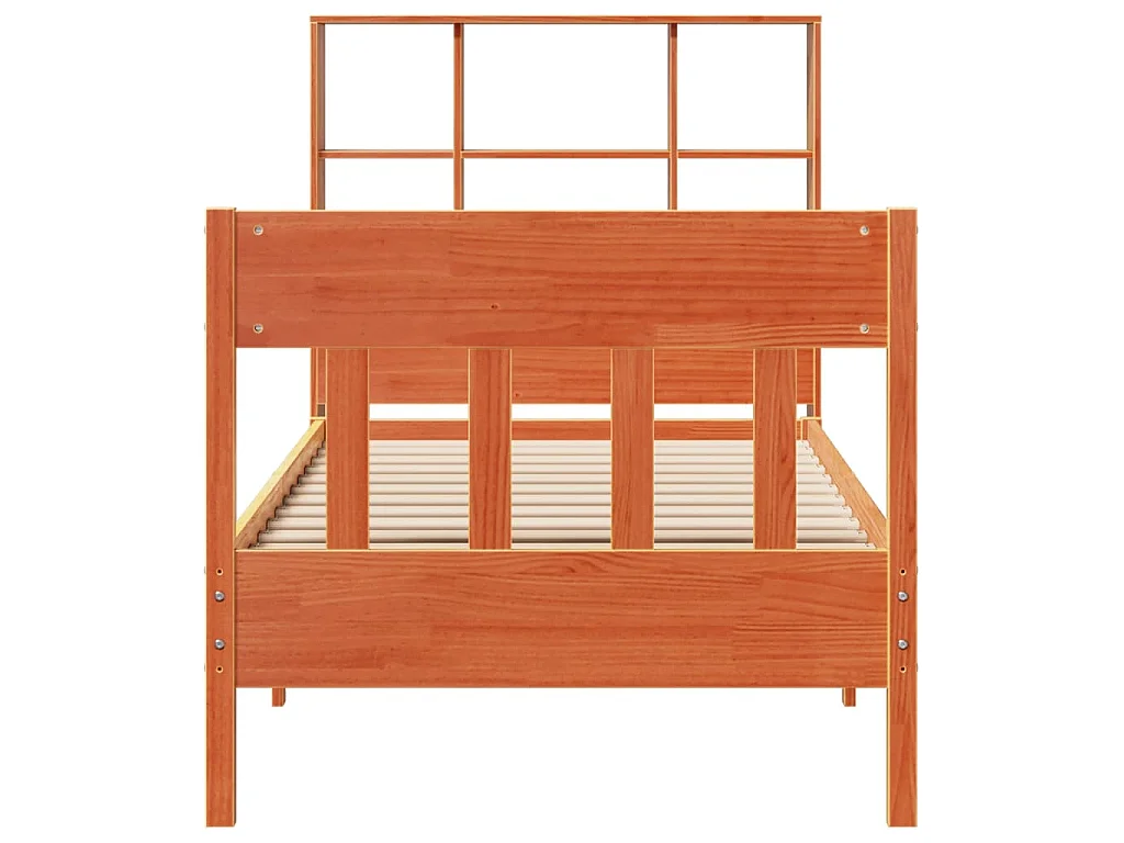 Cadre de lit sans matelas cire marron 75x190 cm bois pin massif