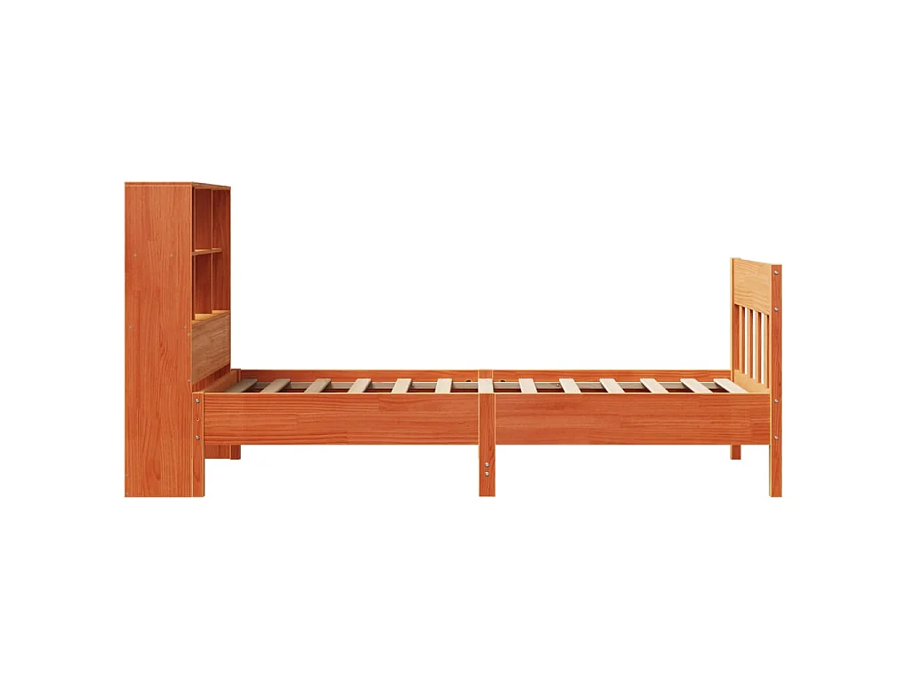 Cadre de lit sans matelas cire marron 75x190 cm bois pin massif