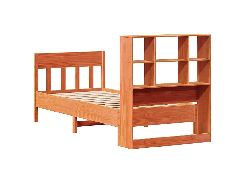 Cadre de lit sans matelas cire marron 75x190 cm bois pin massif