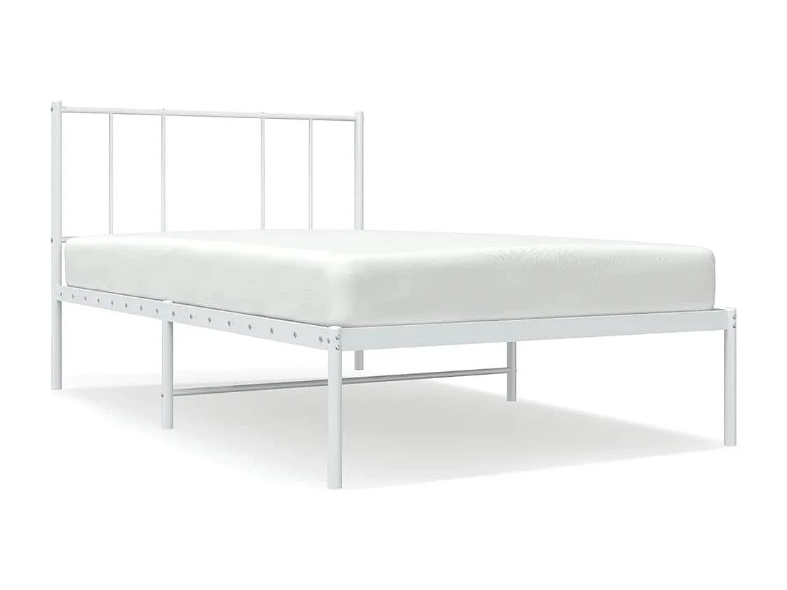 Bettgestell mit Kopfteil Metall Weiß 80x200 cm