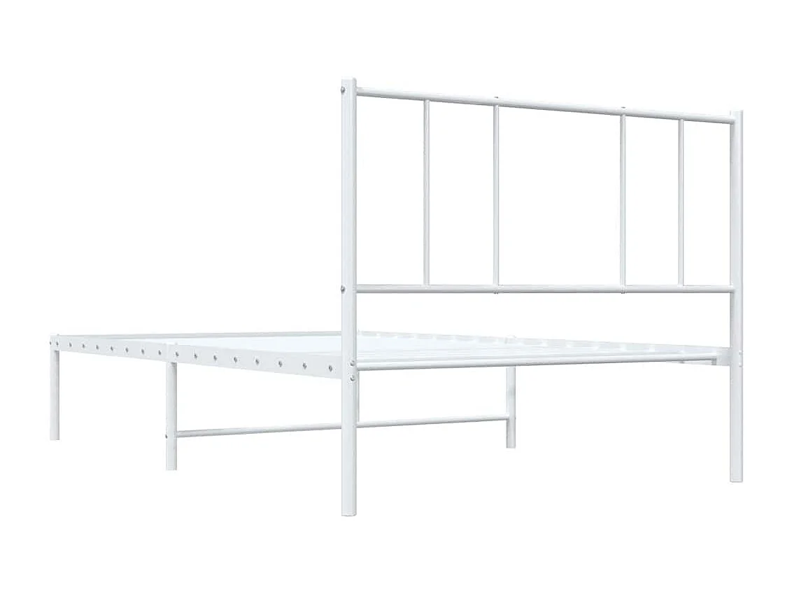 Bettgestell mit Kopfteil Metall Weiß 80x200 cm