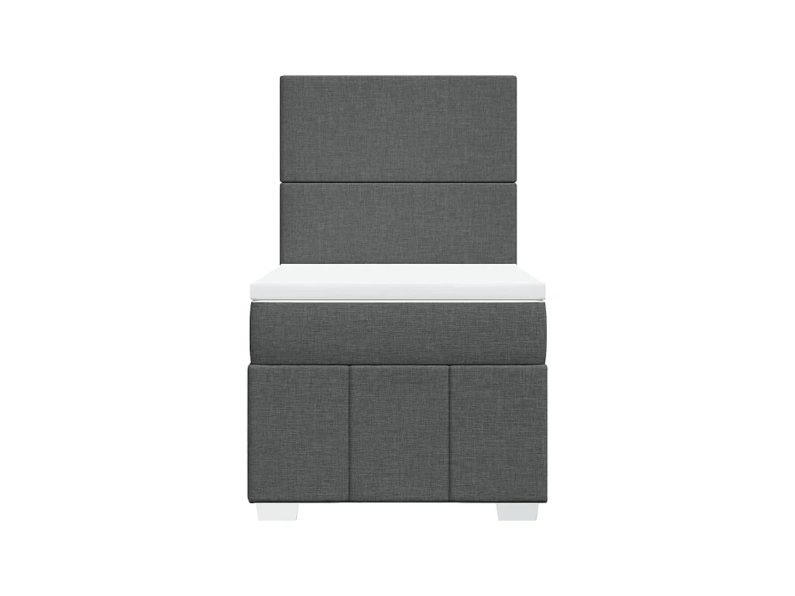 Giroletto a Molle con Materasso Grigio Scuro 80x200 cm Tessuto