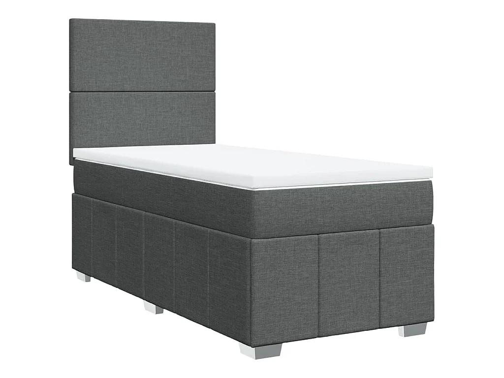 Boxspringbett mit Matratze Dunkelgrau 80x200 cm Stoff