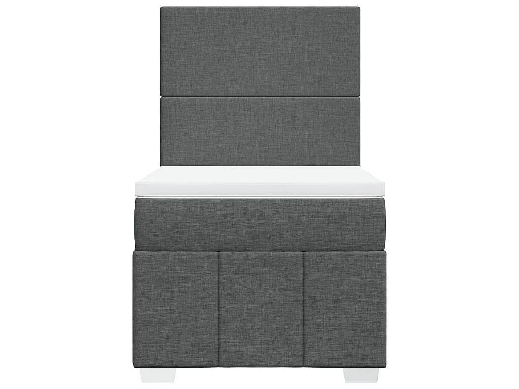 Boxspringbett mit Matratze Dunkelgrau 80x200 cm Stoff
