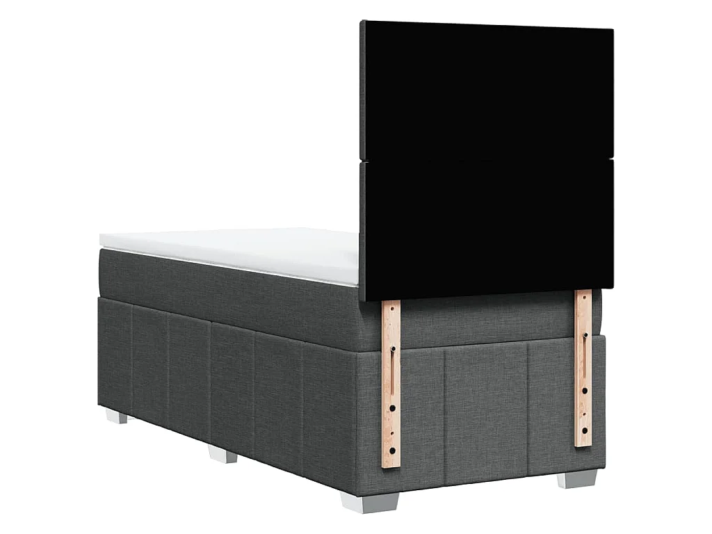 Boxspringbett mit Matratze Dunkelgrau 80x200 cm Stoff