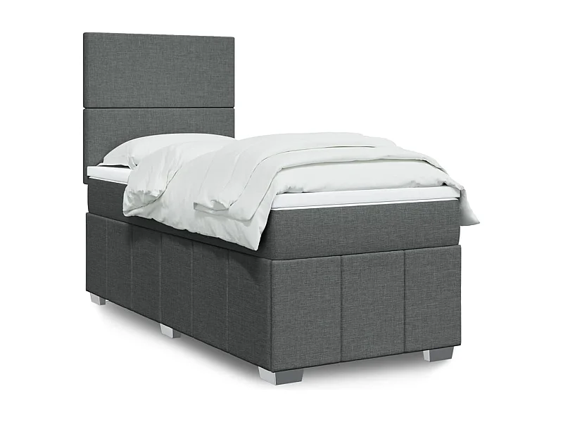 Boxspring met matras stof donkergrijs 80x200 cm