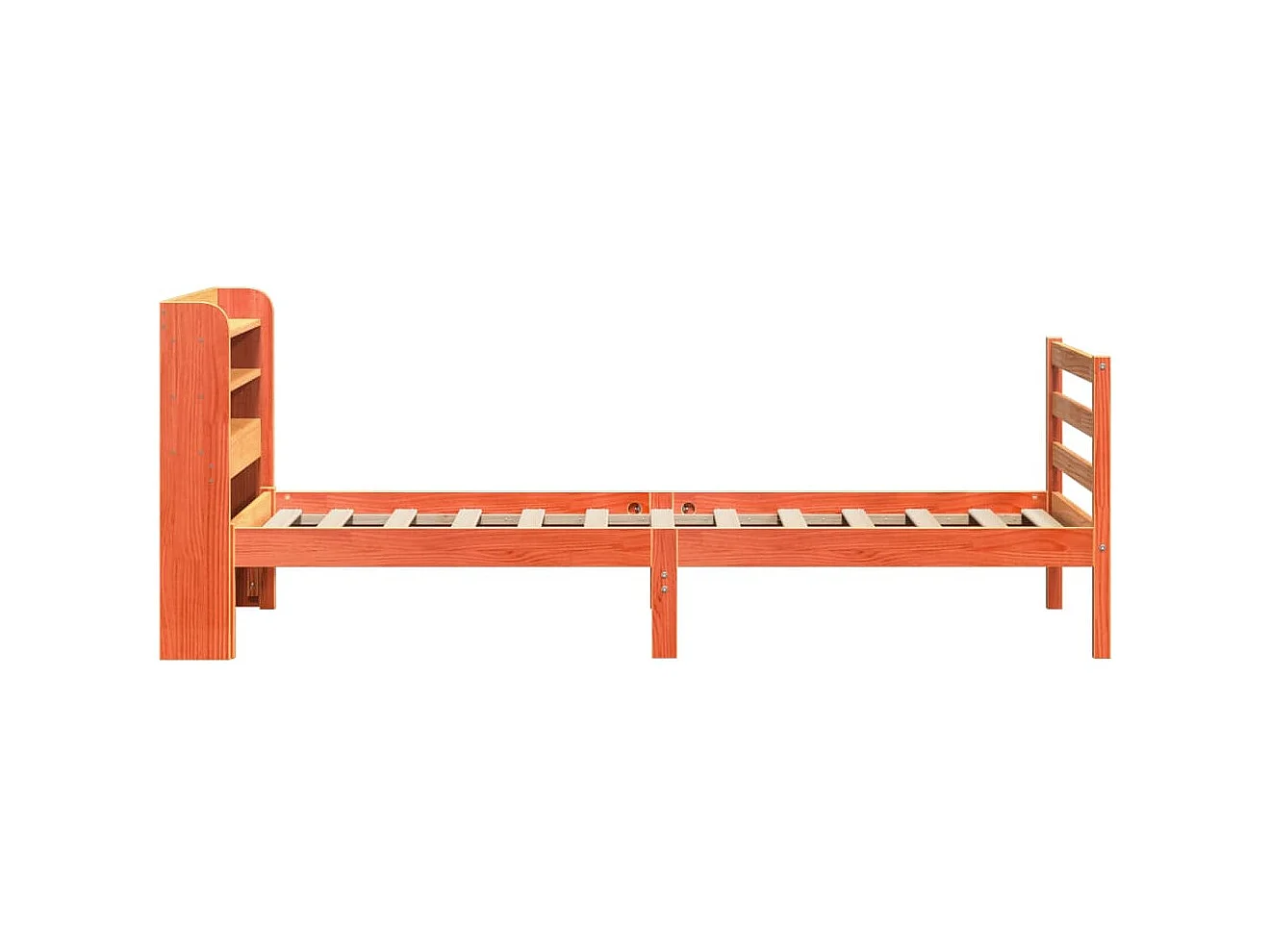 Massivholzbett ohne Matratze Wachsbraun 75x190 cm Kiefernholz