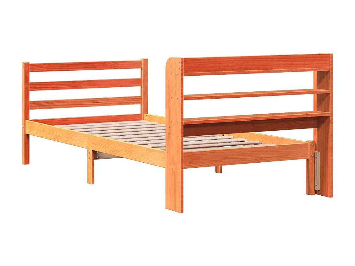 Massivholzbett ohne Matratze Wachsbraun 75x190 cm Kiefernholz