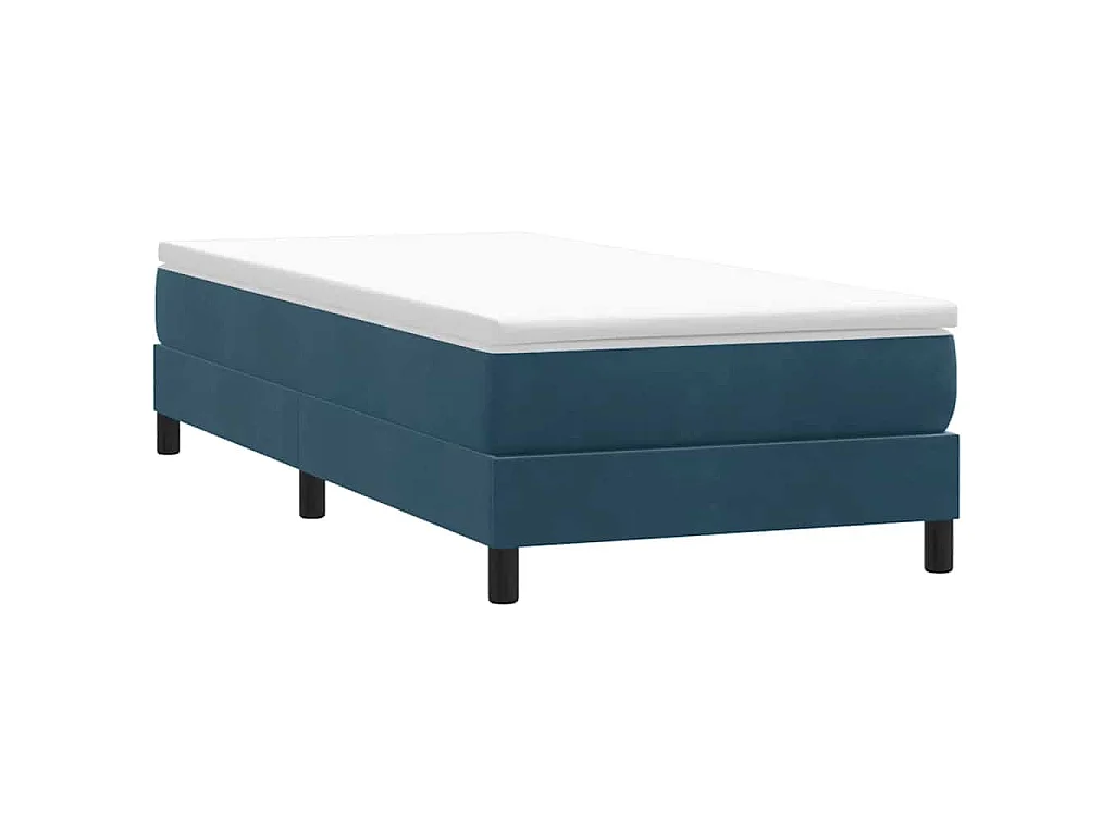 Boxspringbett mit Matratze Dunkelblau 80x220 cm Samt