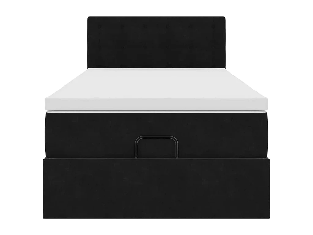 Ottoman-Bett mit Matratze Schwarz 80x200 cm Samt