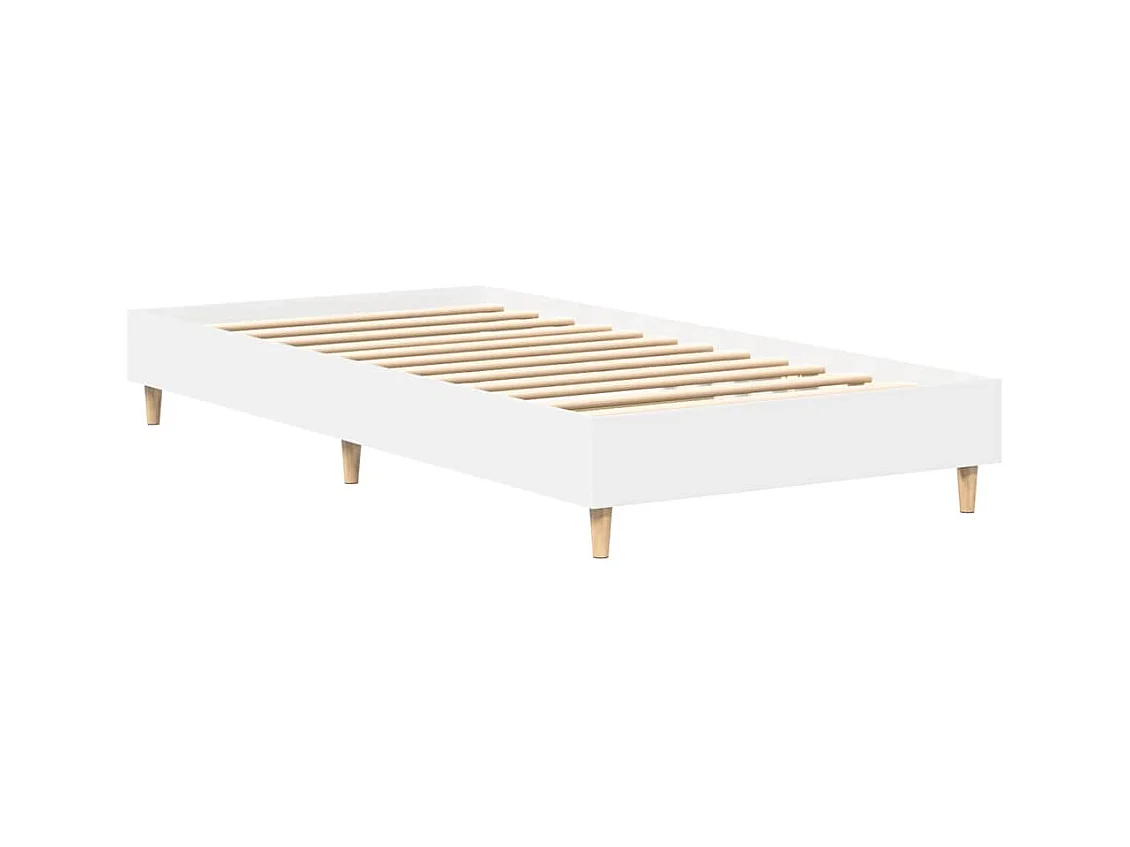 Cadre de lit sans matelas blanc 75x190 cm bois d'ingénierie