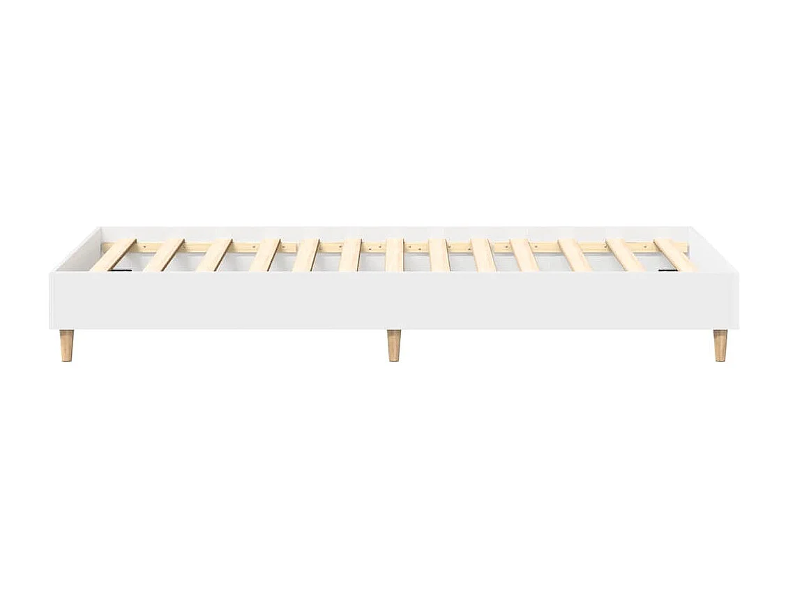 Cadre de lit sans matelas blanc 75x190 cm bois d'ingénierie