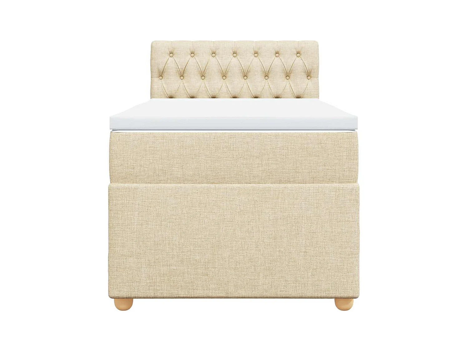 Boxspringbett mit Matratze Creme 80x200 cm Stoff