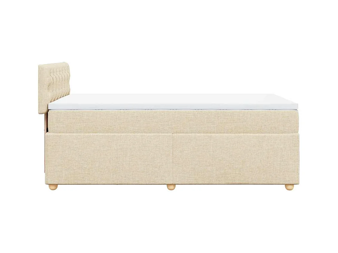 Boxspringbett mit Matratze Creme 80x200 cm Stoff