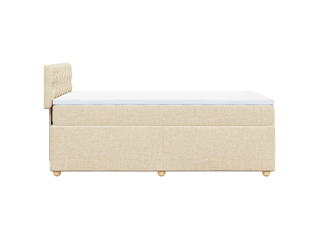 Boxspring met matras stof crèmekleurig 80x200 cm