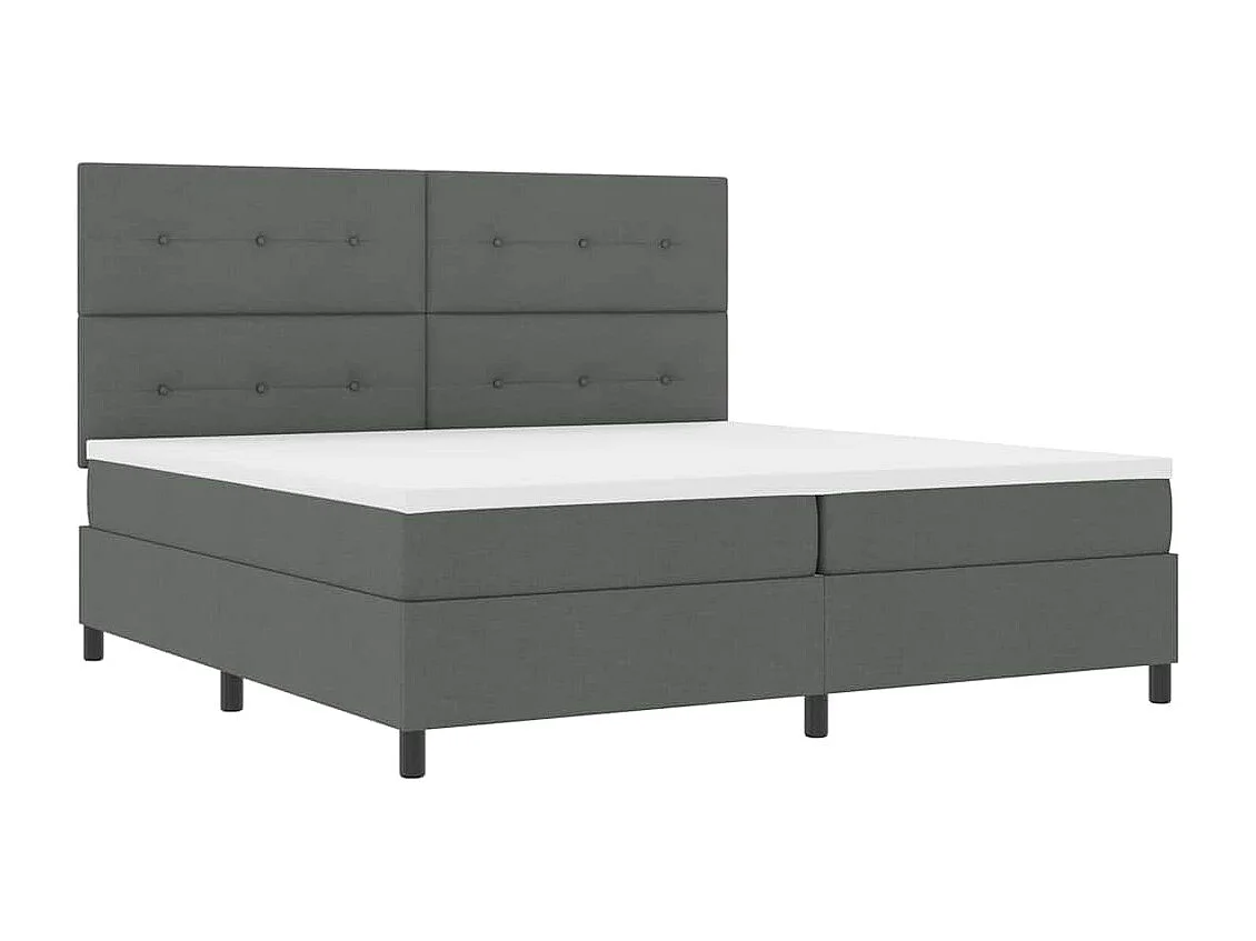 Boxspringbett mit Matratze Dunkelgrau 200 x 200 cm Stoff