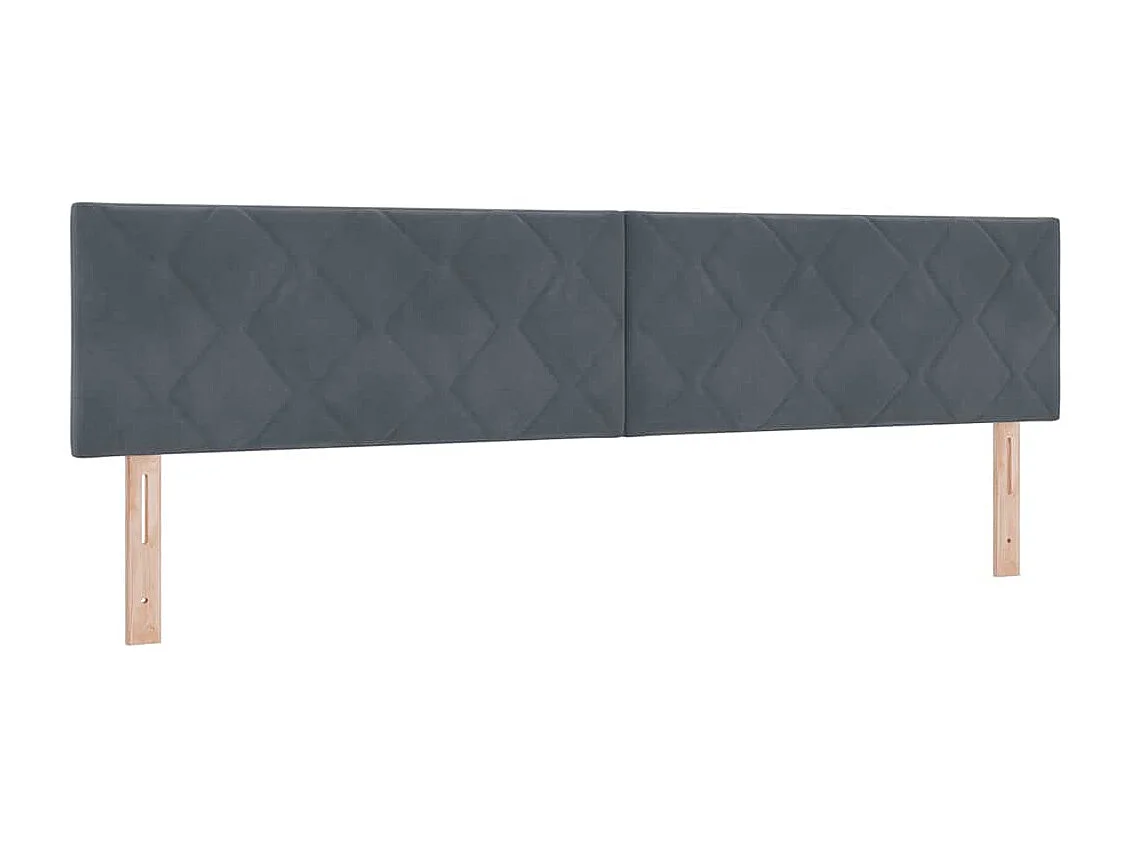 Lit à ressorts avec tête de lit Gris foncé 200 x 200 cm Velours