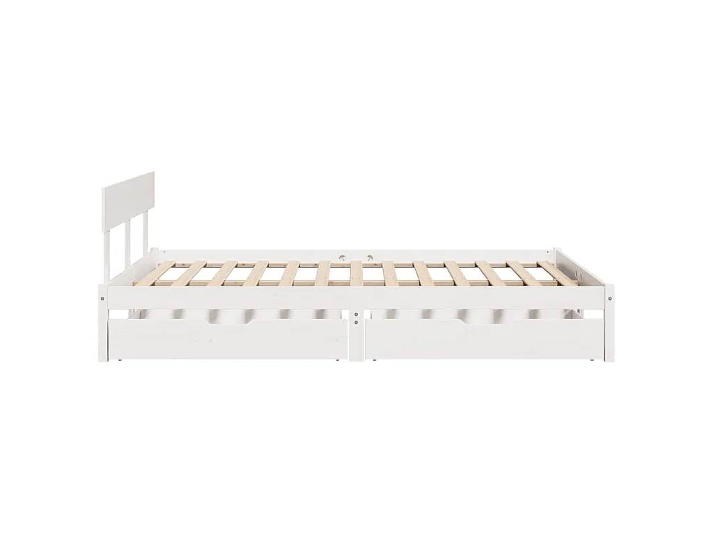 Cama sem colchão 135x190 cm madeira de pinho maciça branco
