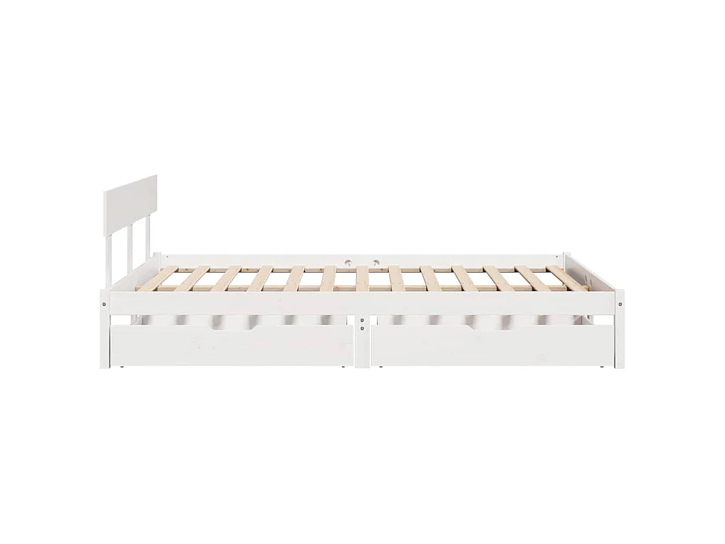 Bedframe zonder matras massief grenenhout wit 135x190 cm
