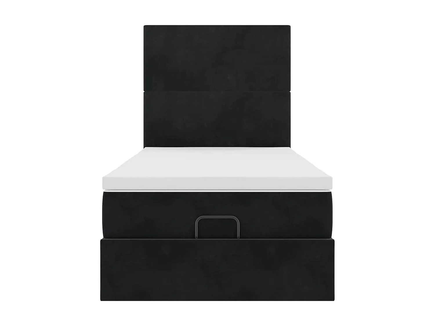 Cadre de lit ottoman avec matelas noir 80x200 cm velours