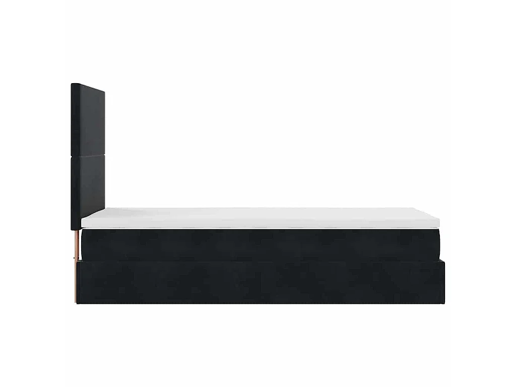 Ottoman bed met matrassen 80x200cm fluweel zwart