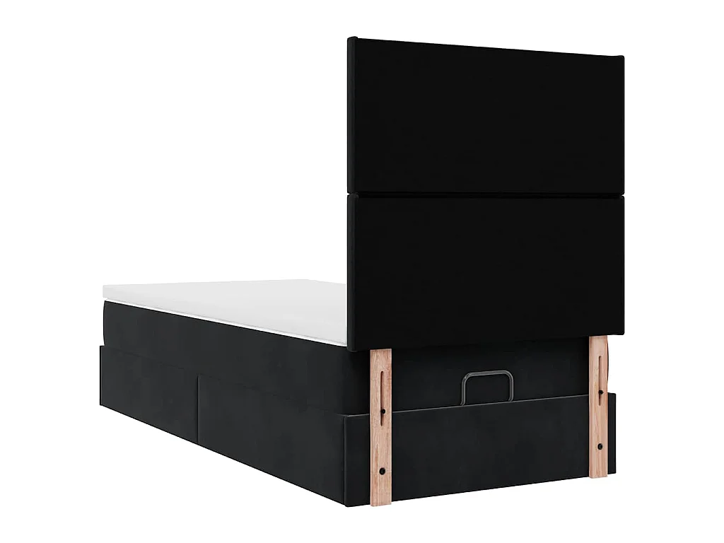 Ottoman bed met matrassen 80x200cm fluweel zwart