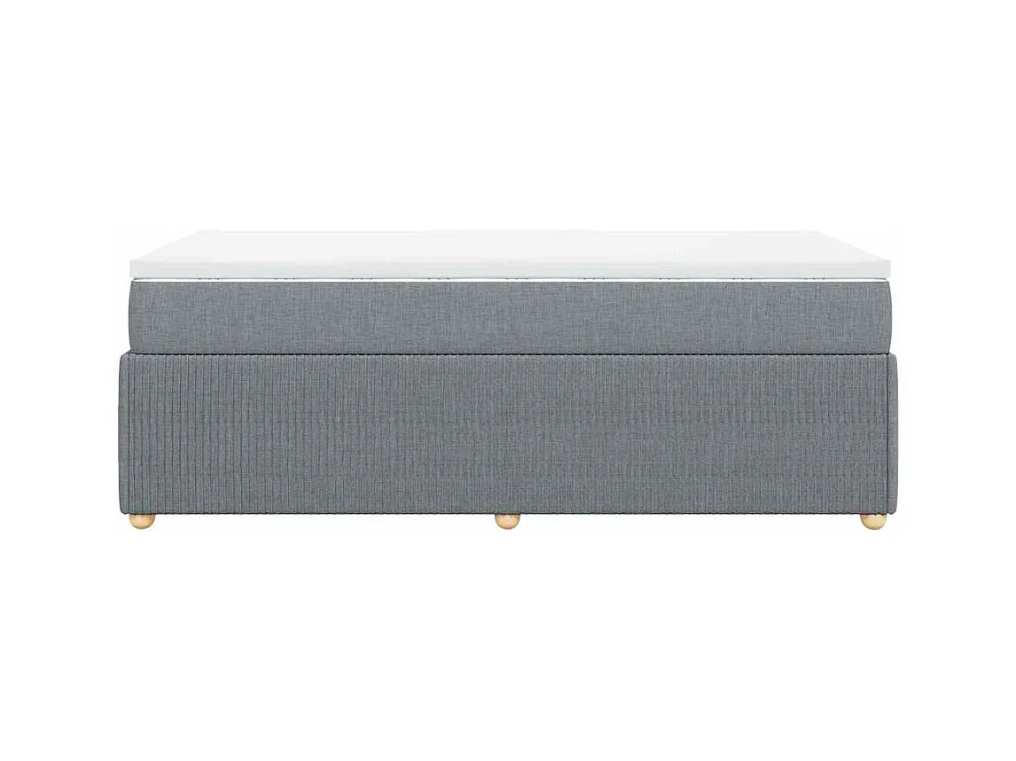 Sommier à lattes de lit avec matelas gris clair 80x200 cm tissu